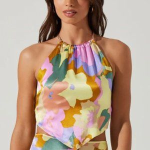 NWT ASTR The Label Dara Floral Halter Top
